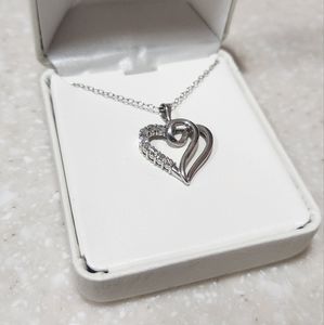 Sterling Silver Diamond Accent Swirl Heart